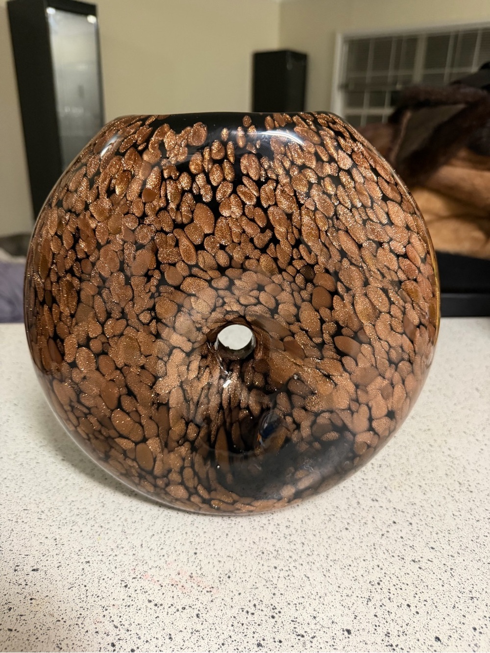 Murano Aventurine Vase 10in